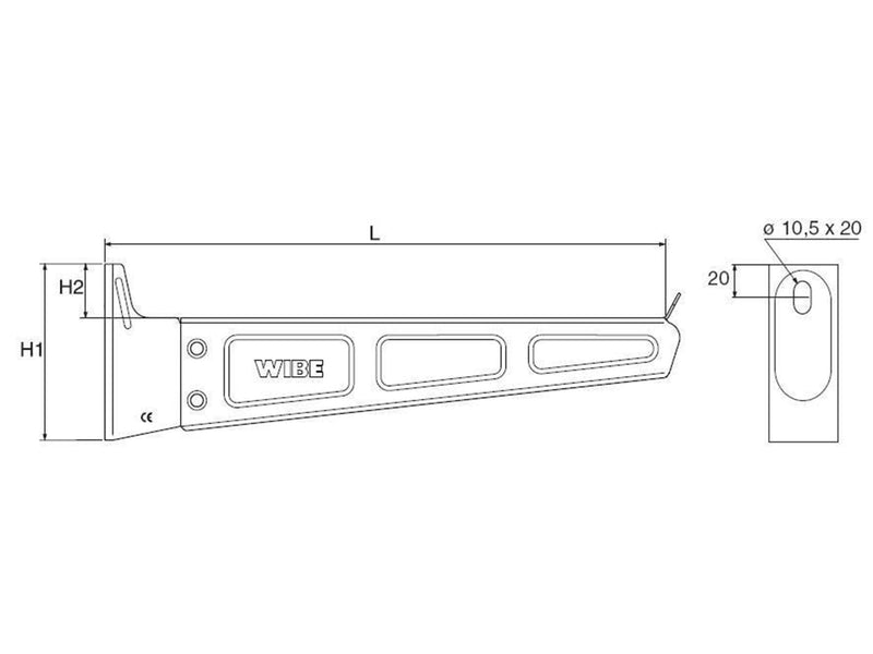 Wibe Cantilever arm 50i-400 pre-galvanized