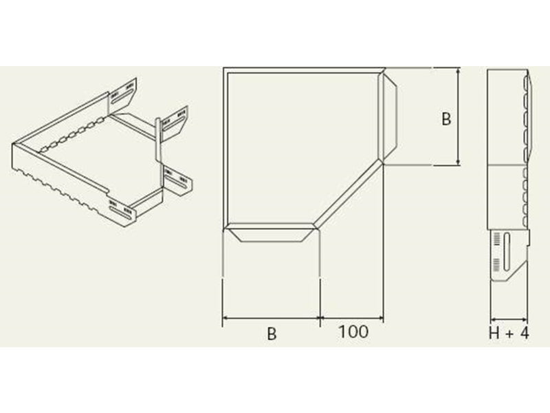 Wibe Corner piece 90 300mm