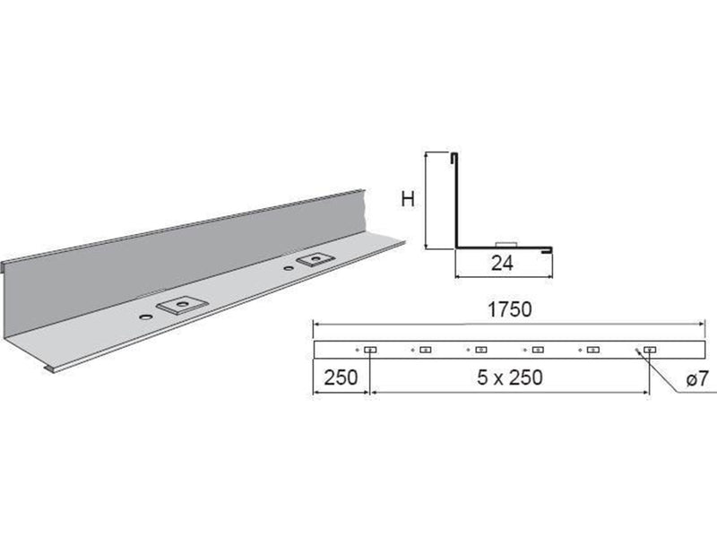 Wibe Div.strip 39/55 1.75m pre-galvanized