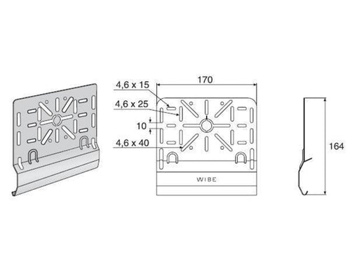 Wibe Junction box plate 35s pre-galvanized