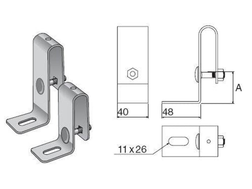 Wibe Wall bracket 11/75 hdg