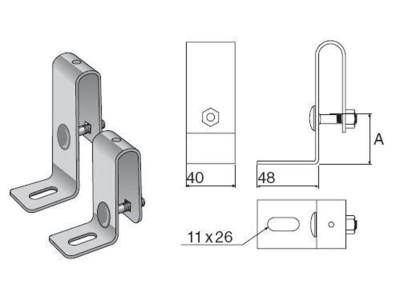 Wibe Wall bracket 11/75 pre-galvanized
