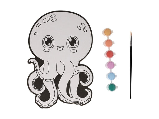 Wins Holland Canvas Painting - Octopus - incl. Brush and 6 colors of paint