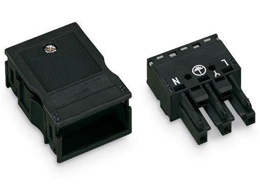 Winsta Socket with strain relief housing 3-pole black