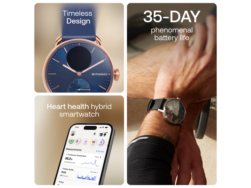 Withings Scanwatch 2 - 38mm - Blue Rose Gold