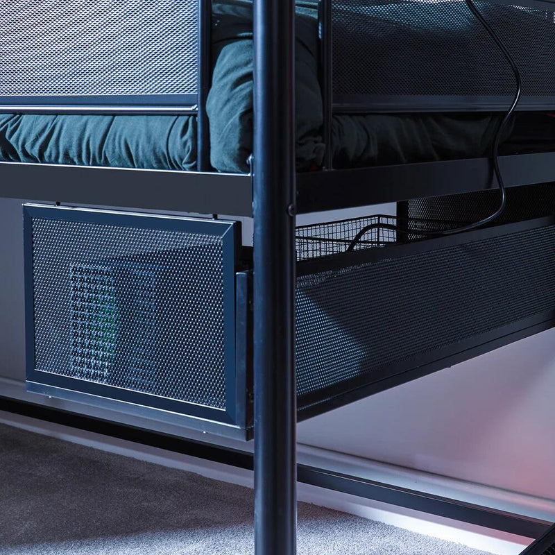 X Rocker Midsleeper Contra Gaming-Bett mit TV-Halterung für Kinder & Jugendliche - schwarz