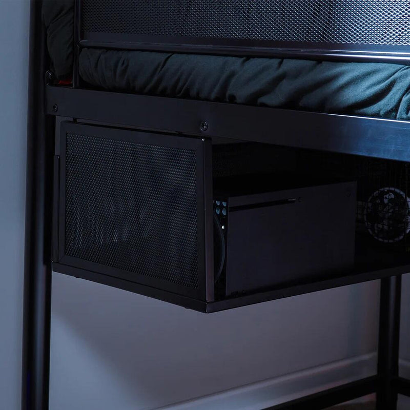X Rocker Midsleeper Contra Gaming-Bett mit TV-Halterung für Kinder & Jugendliche - schwarz