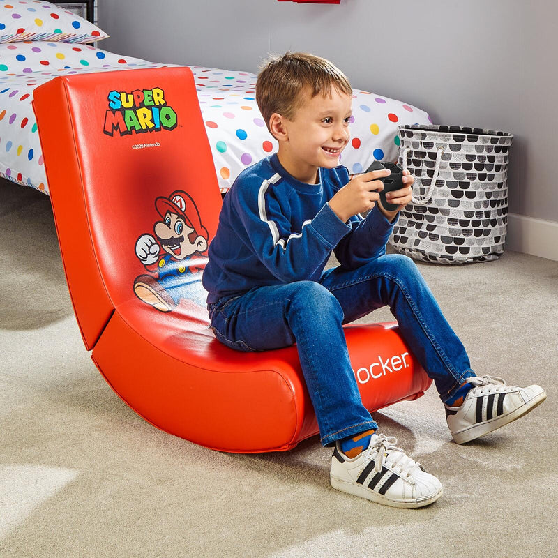 X Rocker Nintendo Super Mario™ Floor Rocker Gaming-Bodensessel im Super Mario Design für Kinder & Jugendliche - rot