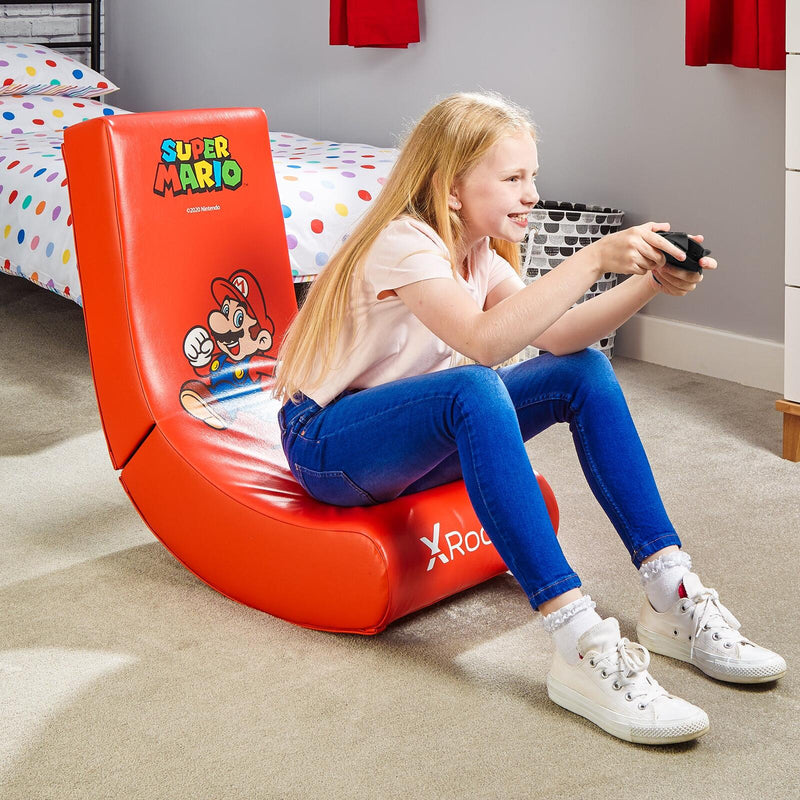 X Rocker Nintendo Super Mario™ Floor Rocker Gaming-Bodensessel im Super Mario Design für Kinder & Jugendliche - rot