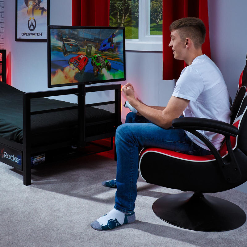 X Rocker Basecamp Metall Gaming-Bett mit TV-Halterung für Kinder & Jugendliche - schwarz