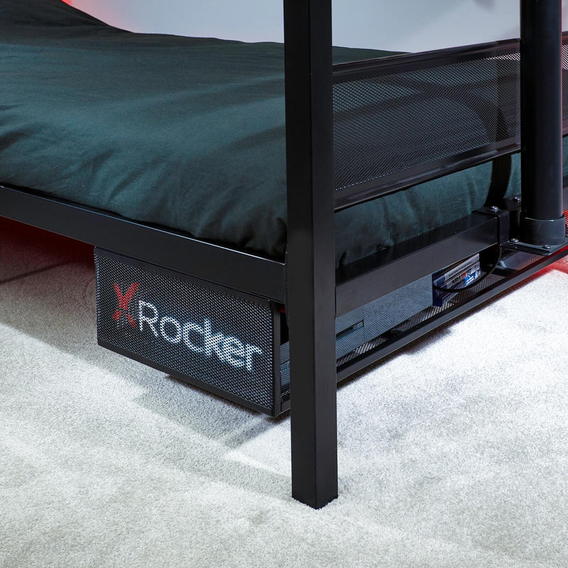 X Rocker Basecamp Metall Gaming-Bett mit TV-Halterung für Kinder & Jugendliche - schwarz