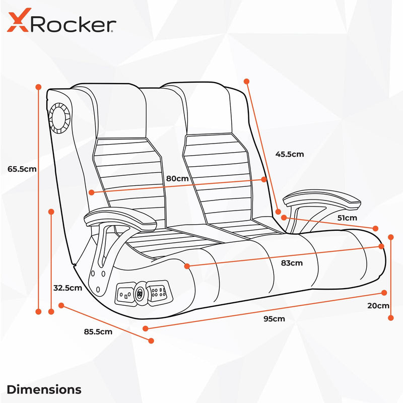 X Rocker Nintendo Super Mario™ Dual Rivals Floor Rocker Gaming-Bodensessel für Kinder & Jugendliche mit 2.1 Soundsystem