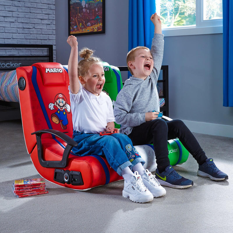 X Rocker Nintendo Super Mario™ Dual Rivals Floor Rocker Gaming-Bodensessel für Kinder & Jugendliche mit 2.1 Soundsystem