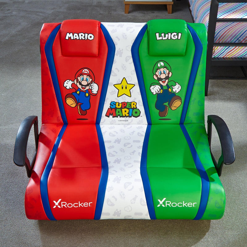 X Rocker Nintendo Super Mario™ Dual Rivals Floor Rocker Gaming-Bodensessel für Kinder & Jugendliche mit 2.1 Soundsystem
