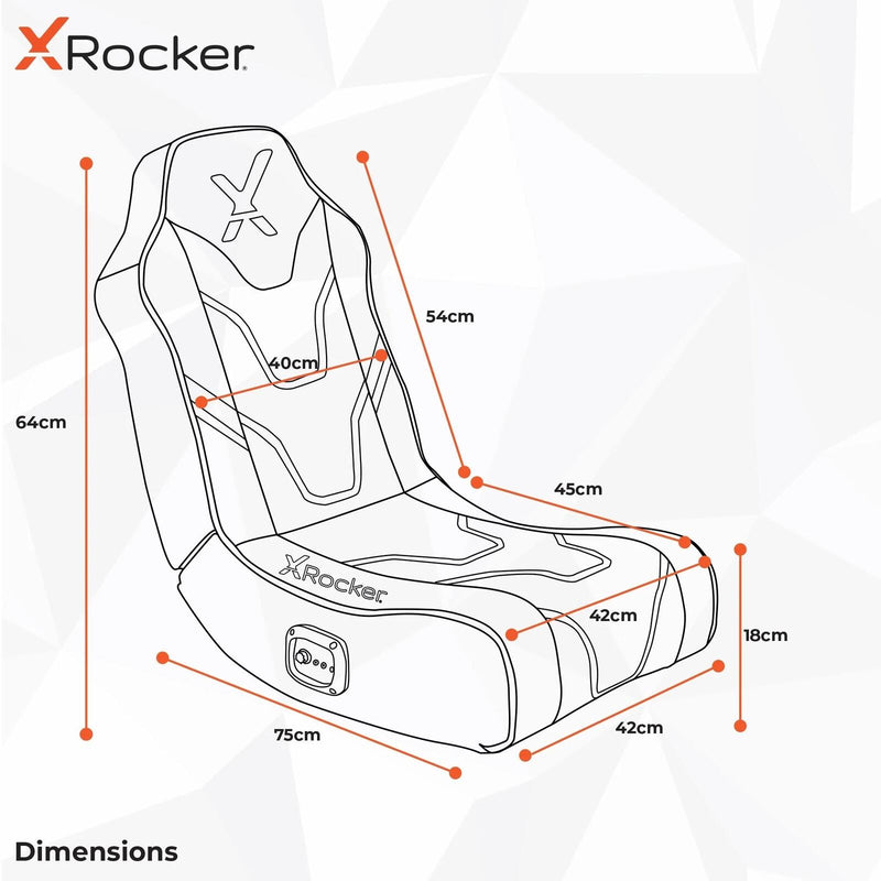 X Rocker Sony Playstation® Geist 2.0 Floor Rocker Gaming-Bodensessel mit 2.0 Audiosystem für Kinder & Jugendliche - schw