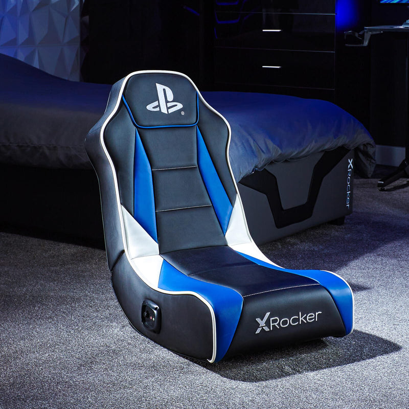 X Rocker Sony Playstation® Geist 2.0 Floor Rocker Gaming-Bodensessel mit 2.0 Audiosystem für Kinder & Jugendliche - schw
