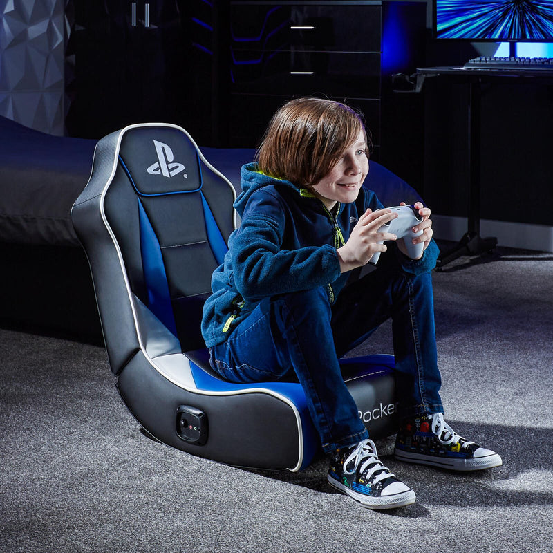 X Rocker Sony Playstation® Geist 2.0 Floor Rocker Gaming-Bodensessel mit 2.0 Audiosystem für Kinder & Jugendliche - schw