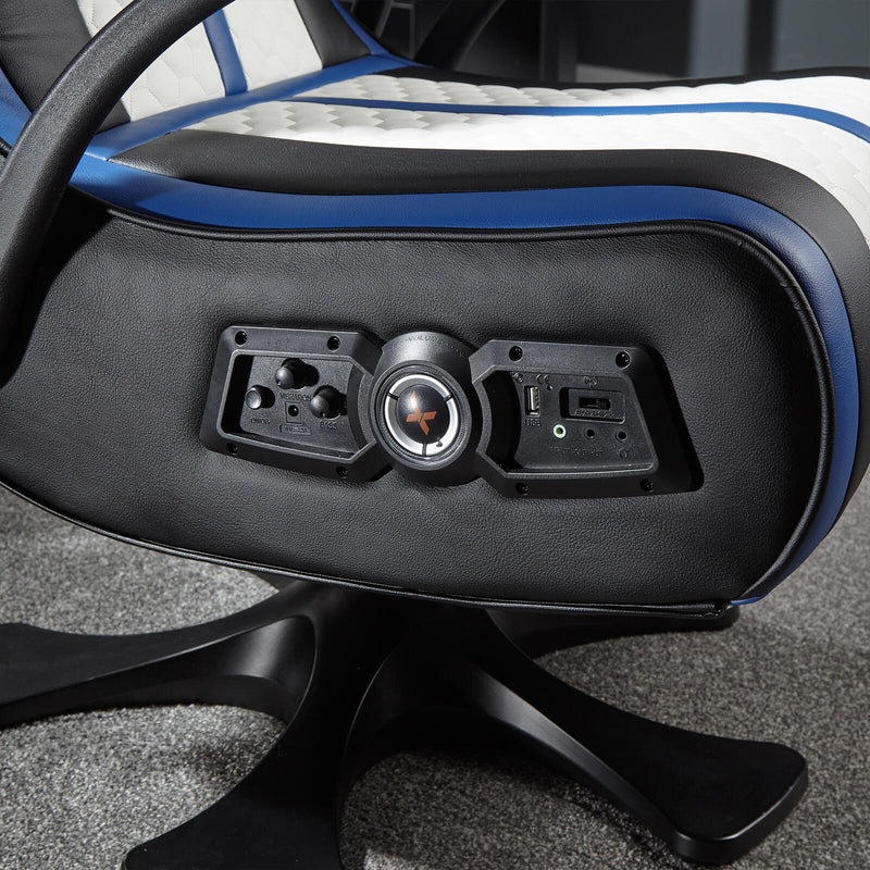 X Rocker Sony Playstation® Legend 2.1 Gaming-Sessel mit Stereo-Lautsprechersystem und Vibrationsmotor - blau/schwarz/wei