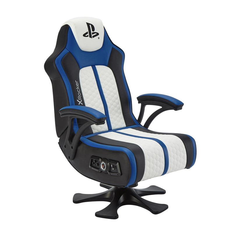 X Rocker Sony Playstation® Legend 2.1 Gaming-Sessel mit Stereo-Lautsprechersystem und Vibrationsmotor - blau/schwarz/wei