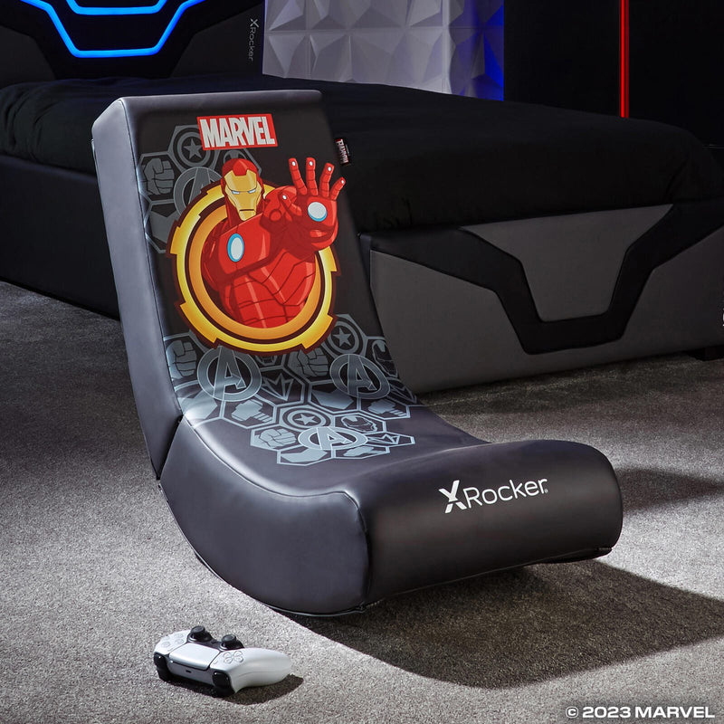 X Rocker Marvel™ Iron Man Floor Rocker Gaming-Bodensessel für Kinder & Jugendliche - schwarz