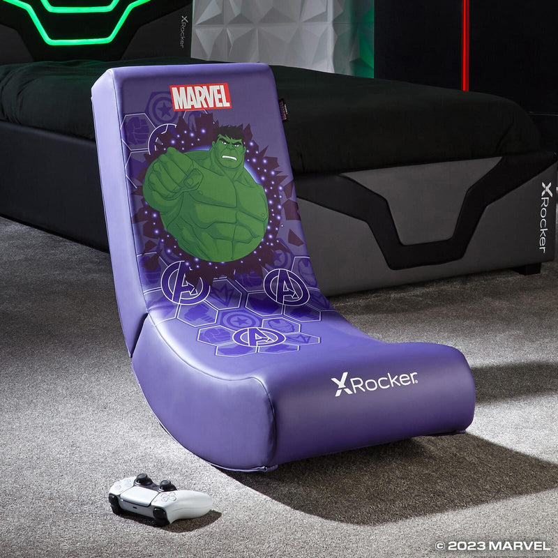X Rocker Marvel™ Hulk Floor Rocker Gaming-Bodensessel für Kinder & Jugendliche - lila