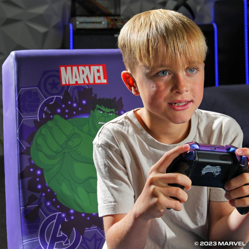 X Rocker Marvel™ Hulk Floor Rocker Gaming-Bodensessel für Kinder & Jugendliche - lila