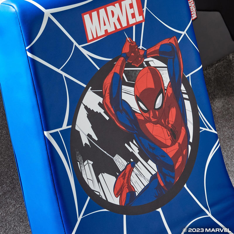 X Rocker Marvel™ Spider-Man Floor Rocker Gaming-Bodensessel für Kinder & Jugendliche - blau