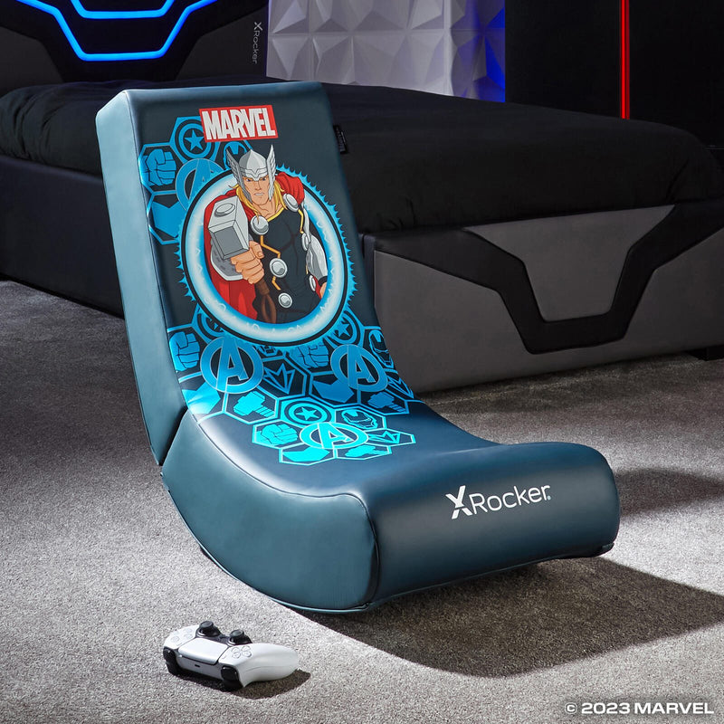 X Rocker Marvel™ Thor Floor Rocker Gaming-Bodensessel für Kinder & Jugendliche - dunkelblau