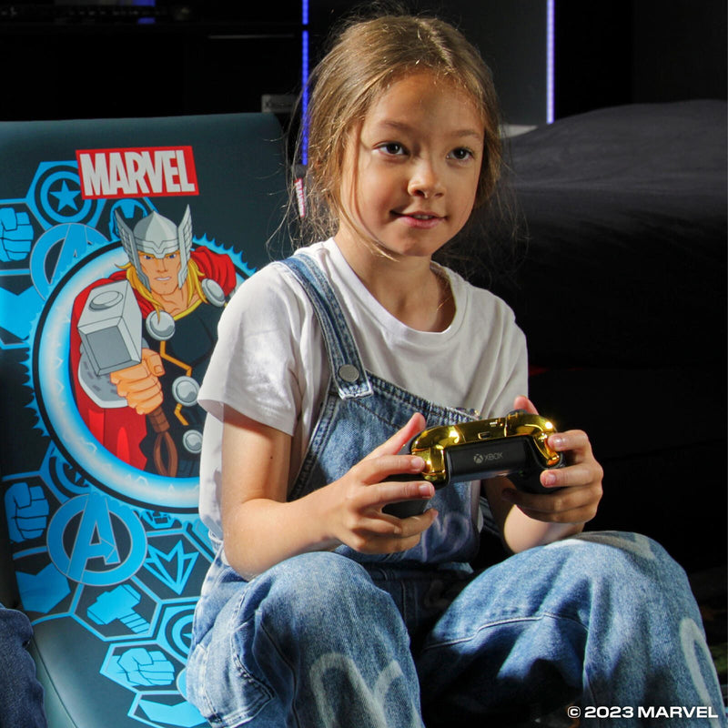 X Rocker Marvel™ Thor Floor Rocker Gaming-Bodensessel für Kinder & Jugendliche - dunkelblau