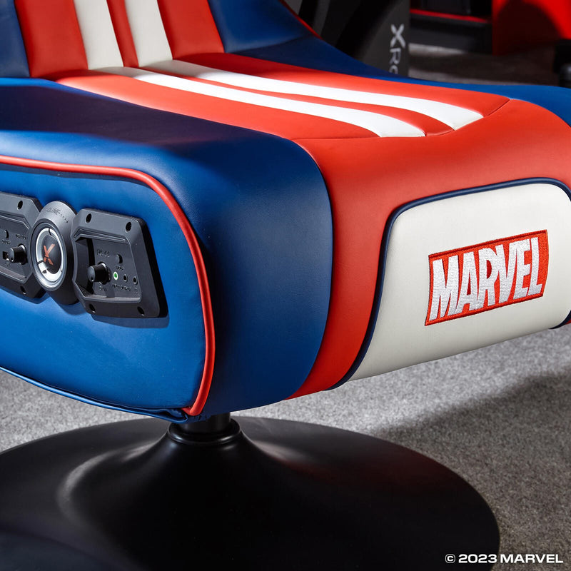 X Rocker Marvel™ Elite 2.1 Gaming-Sessel im Captain America Design - blau/rot