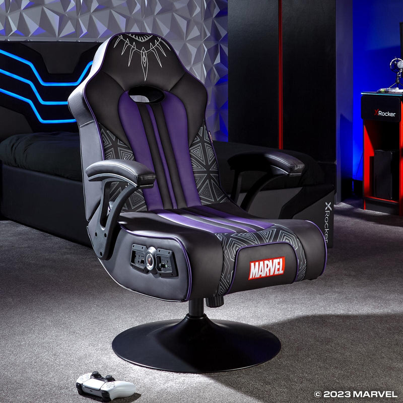 X Rocker Marvel™ Elite 2.1 Gaming-Sessel im Black Panther Design - schwarz/lila
