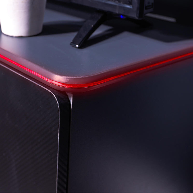 X Rocker Carbon-Tek Gaming TV-Board mit LED-Beleuchtung - grau/rot