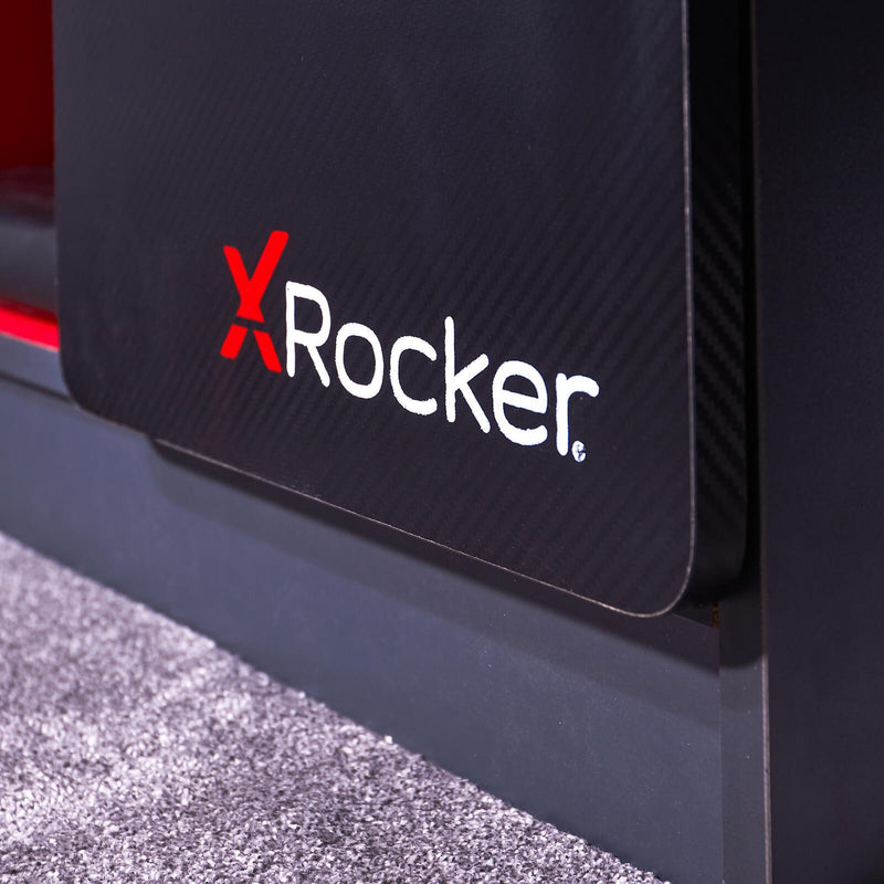 X Rocker Carbon-Tek Gaming TV-Board mit LED-Beleuchtung - grau/rot