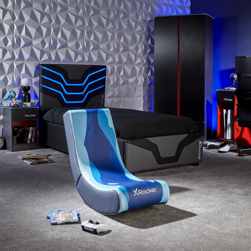 X Rocker Lava Floor Rocker Gaming-Bodensessel für Kinder & Jugendliche - blau