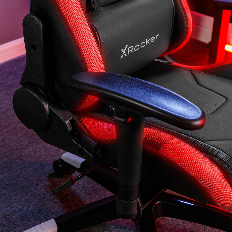 X Rocker Agility Compact eSports - Gaming-Bürodrehstuhl für Kinder & Teenager mit LED-Beleuchtung & App-Steuerung - schw