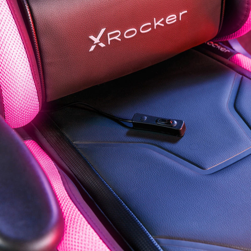 X Rocker Agility Compact eSports - Gaming-Bürodrehstuhl für Kinder & Teenager mit LED-Beleuchtung & App-Steuerung - schw