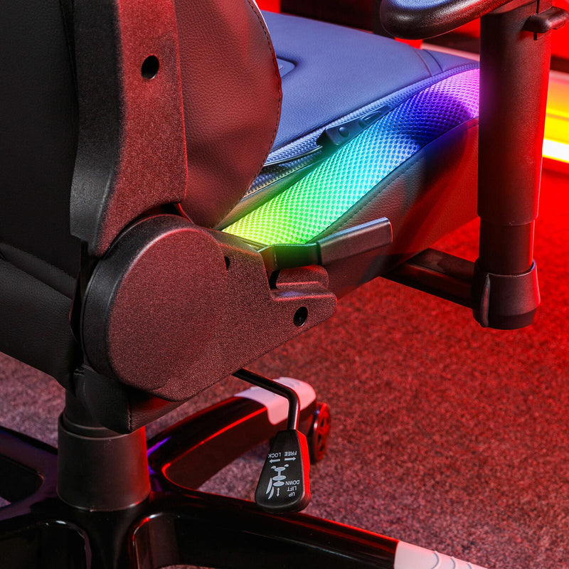 X Rocker Agility Compact eSports - Gaming-Bürodrehstuhl für Kinder & Teenager mit LED-Beleuchtung & App-Steuerung - schw