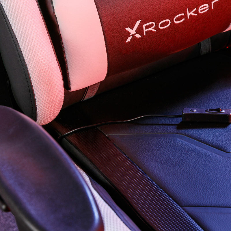 B-WARE X Rocker Agility eSports Gaming-Bürodrehstuhl mit LED-Beleuchtung & App-Steuerung - schwarz/weiß