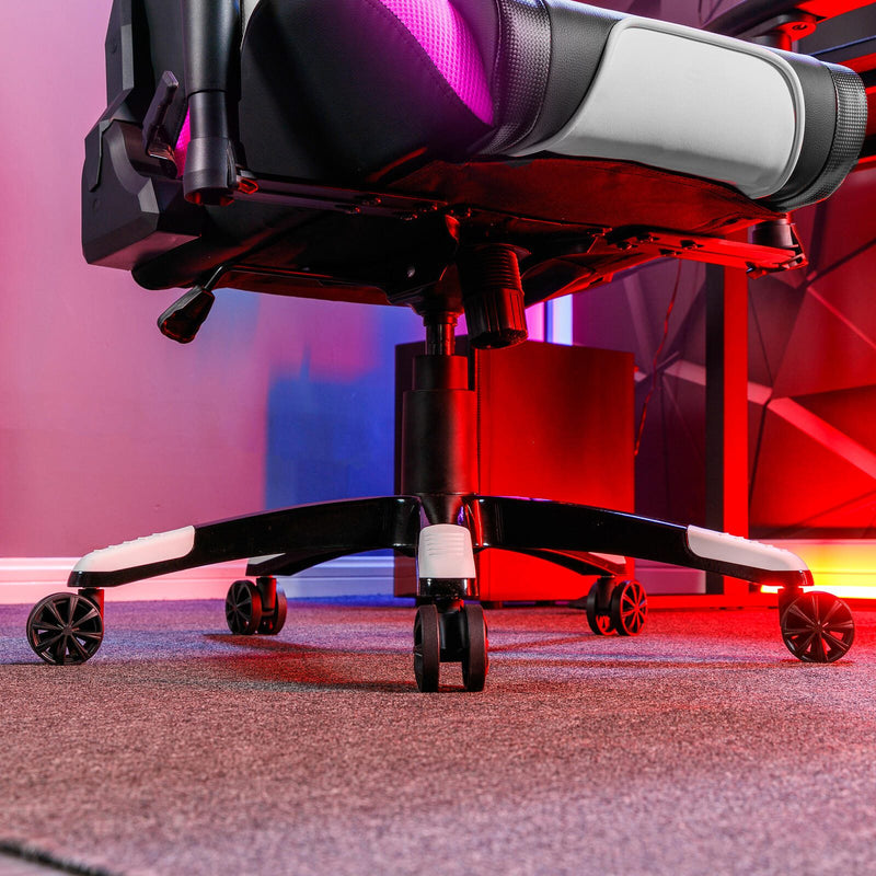 B-WARE X Rocker Agility eSports Gaming-Bürodrehstuhl mit LED-Beleuchtung & App-Steuerung - schwarz/weiß