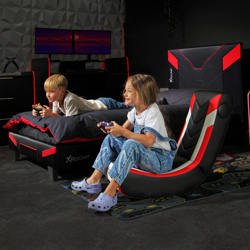 X Rocker Cerberus MKII Gaming-Bett für Kinder & Jugendliche - carbon/rot