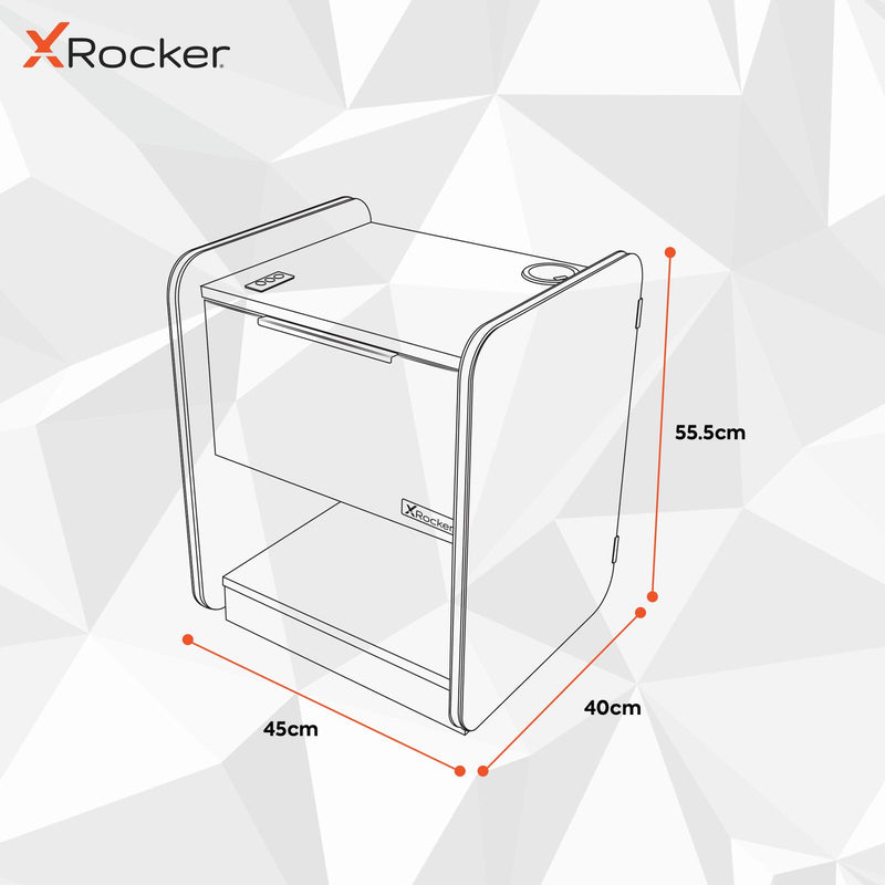 X Rocker Electra Nachttisch - Gaming Nachtschrank mit RGB-Beleuchtung, App-Steuerung & Wireless Charging