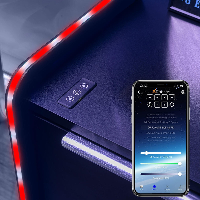 X Rocker Electra Nachttisch - Gaming Nachtschrank mit RGB-Beleuchtung, App-Steuerung & Wireless Charging