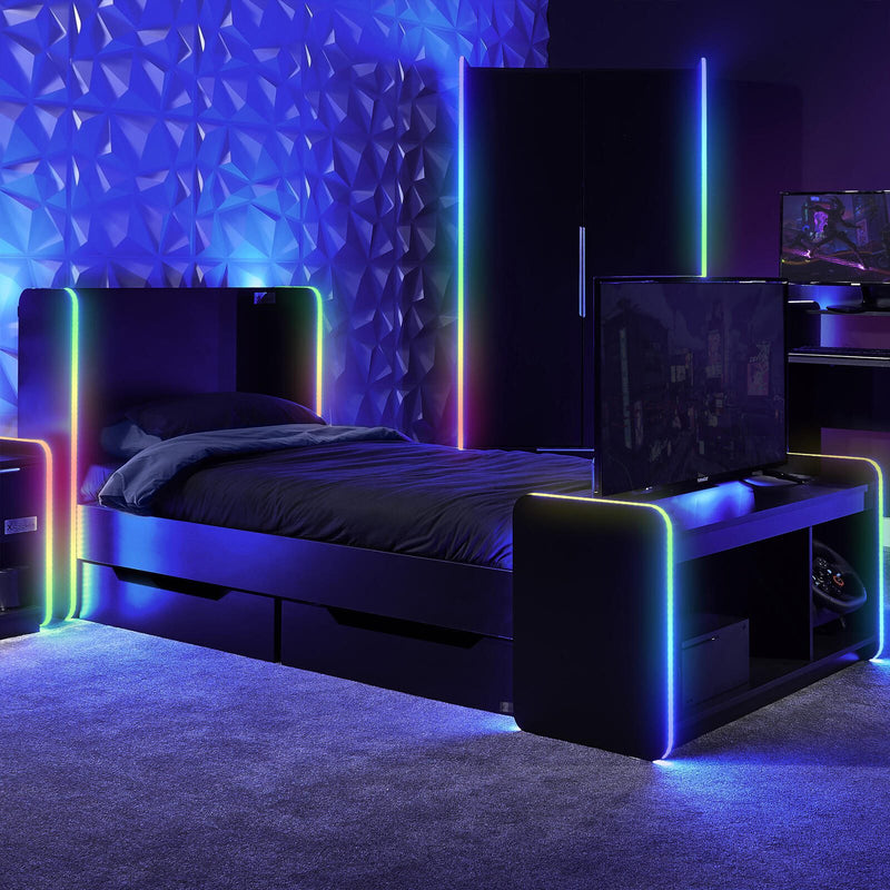 X Rocker Electra Gaming-Bett mit RGB-Beleuchtung - schwarz
