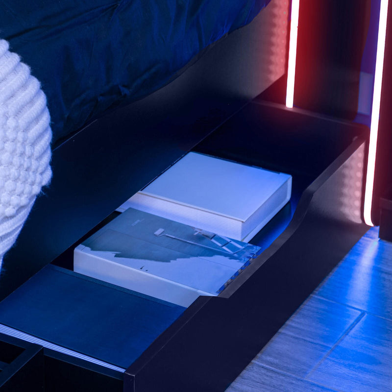 X Rocker Electra Gaming-Bett mit RGB-Beleuchtung - schwarz