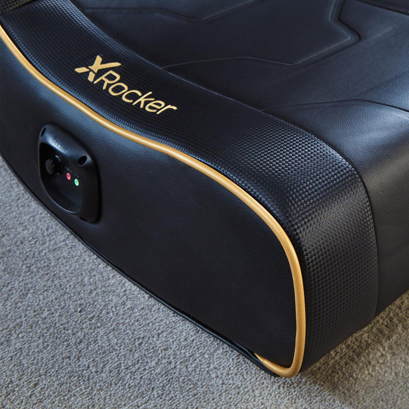 X Rocker Shadow 2.0 Floor Rocker Gaming-Bodensessel für Kinder & Jugendliche mit Audiosystem - schwarz/gold