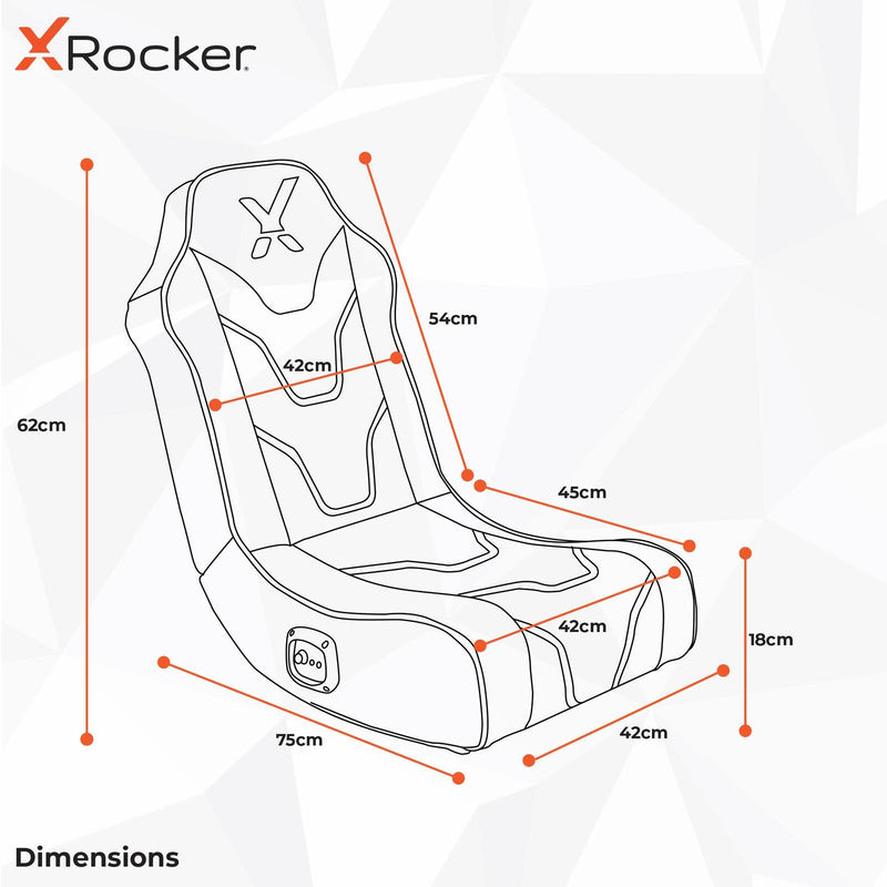 X Rocker Chimera RGB 2.0 Floor Rocker Gaming-Bodensessel für Kinder & Jugendliche mit Audiosystem & RGB-Beleuchtung - sc