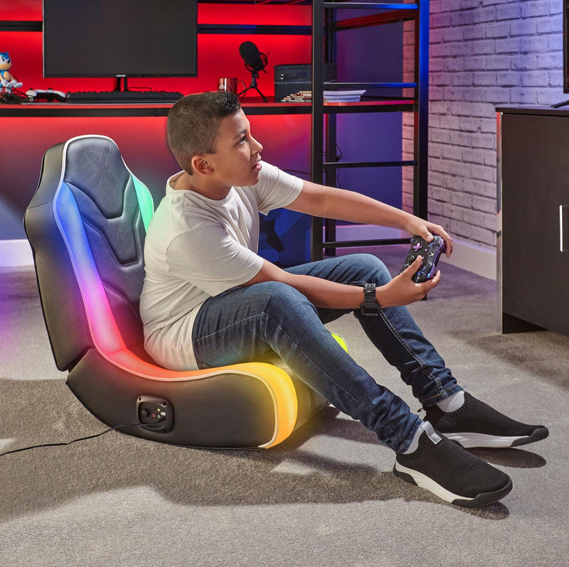 X Rocker Chimera RGB 2.0 Floor Rocker Gaming-Bodensessel für Kinder & Jugendliche mit Audiosystem & RGB-Beleuchtung - sc