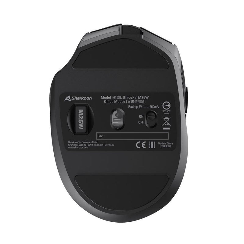 Sharkoon OfficePal M25W kabellose Gaming-Maus, schwarz