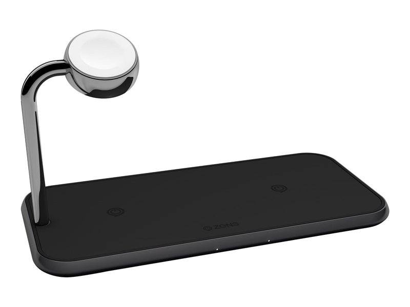 ZENS Dual+Watch Aluminium Wireless Charger Black