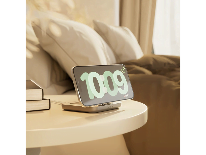 ZENS Magnetic Nightstand Charger - White